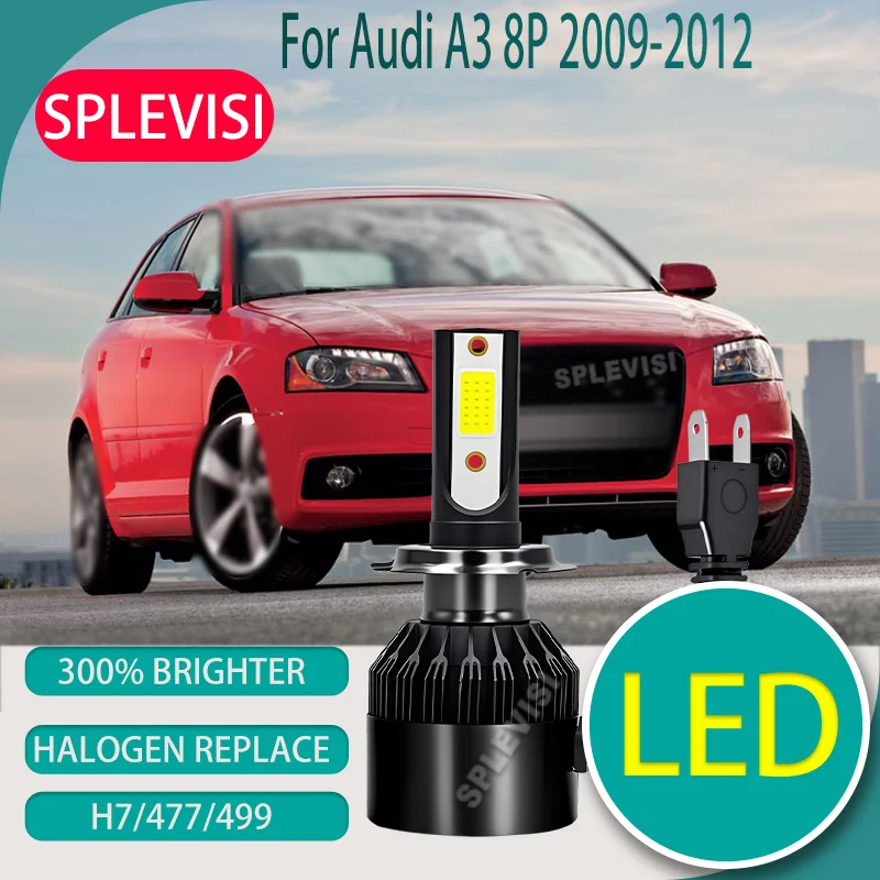 

300% Brighter than Halogen LED Car Light Hi Lo Beam Quiet Operation Auto Headlight Headlamp For Audi A3 8P 2009 2010 2011 2012