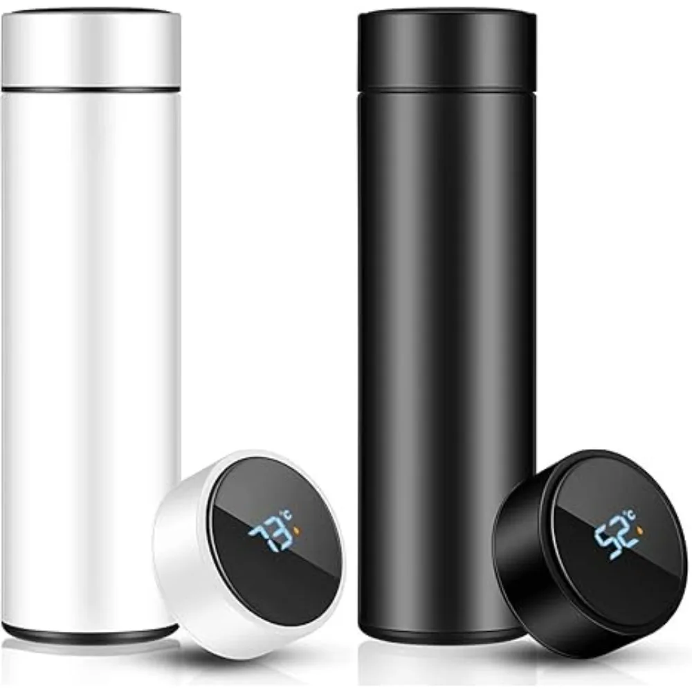 500ml Stainless Steel Thermos Intelligent Temperature Display  Leak Proof Double Layer Insulation LCD Temperature Display