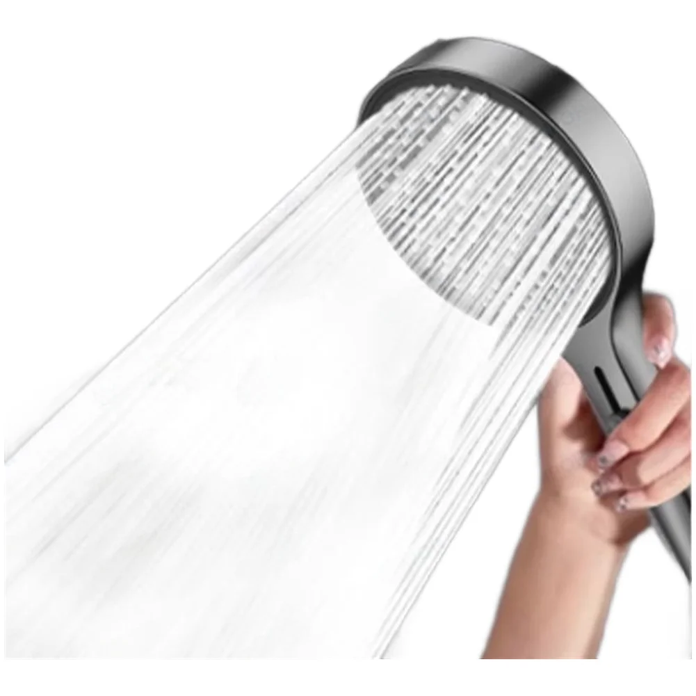 

High Pressure Handheld Shower Head Chrome Plated with 4 Spray Modes Large 137mm Panel Compatible with Standard Shower Systems