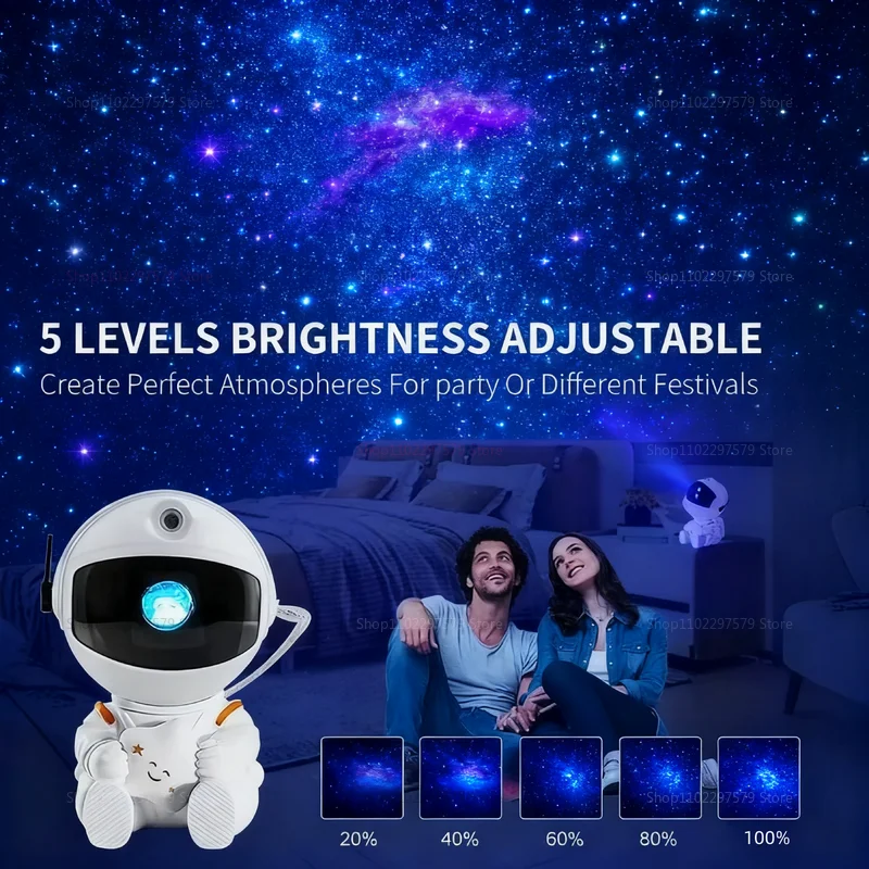 مصباح بروجيكتور ضوء ليلي لغرفة النوم للأطفال والكبار، سديم المجرة المرصعة بالنجوم، ديكور السماء المرصعة بالنجوم، هدية، مصباح غرفة رائد الفضاء Galaxy Starry Sky
