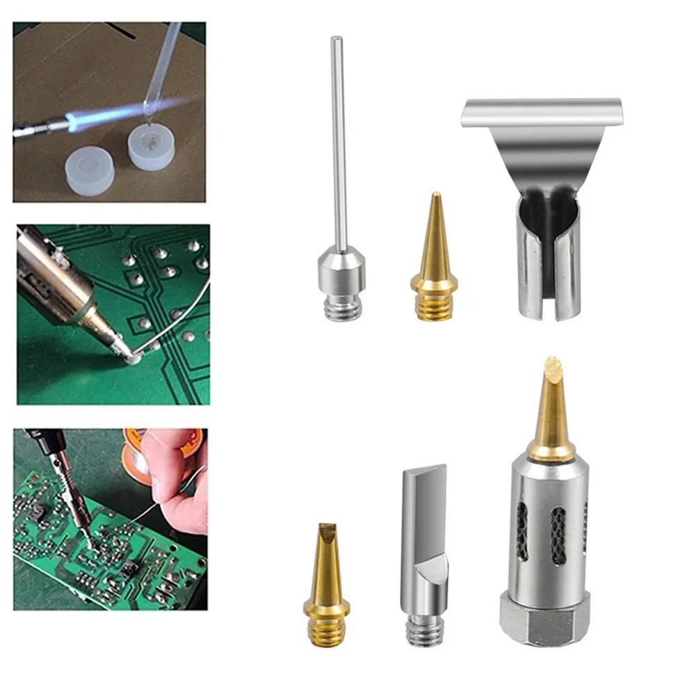Soldering Tips Soldering Iron Tip Iron Kit for torch Pen Replaceable Tool Silver Copper HS-1115K Rework Accessories
