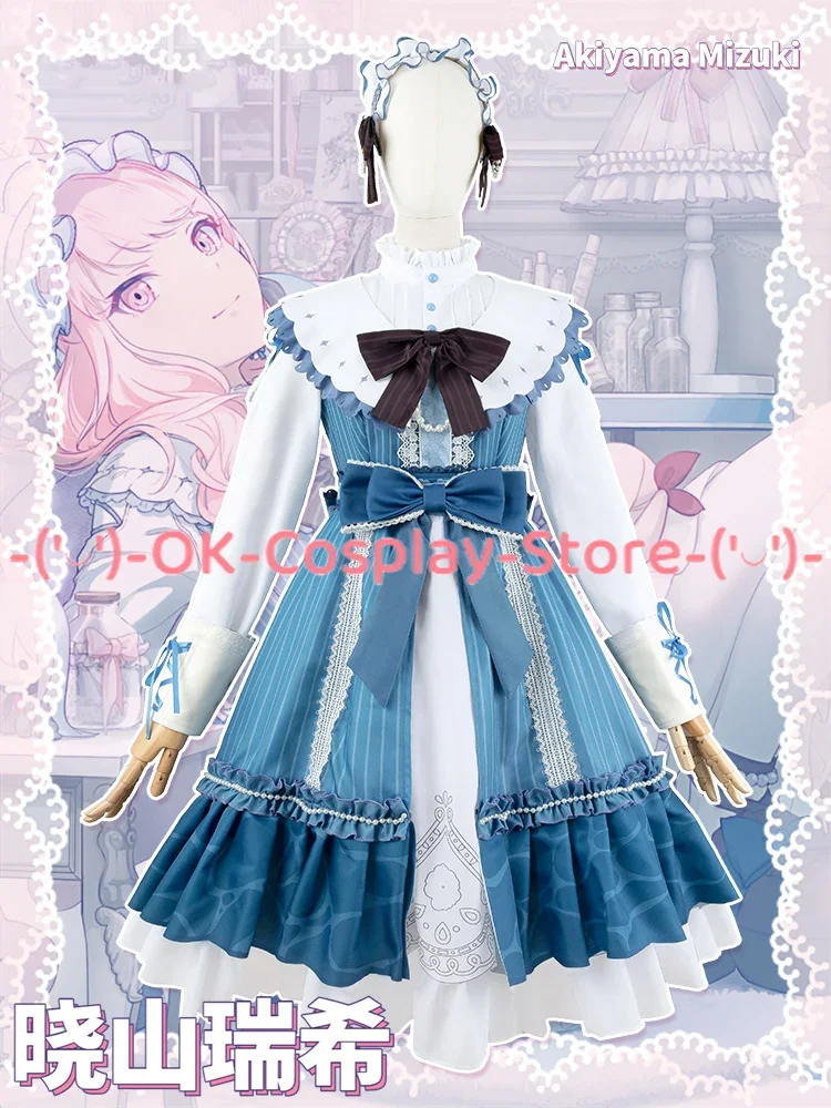 Game Project Sekai Colorful Stage Akiyama Mizuki Cosplay Costumes Maid Dress Anime Clothing Halloween Uniforms Custom Made