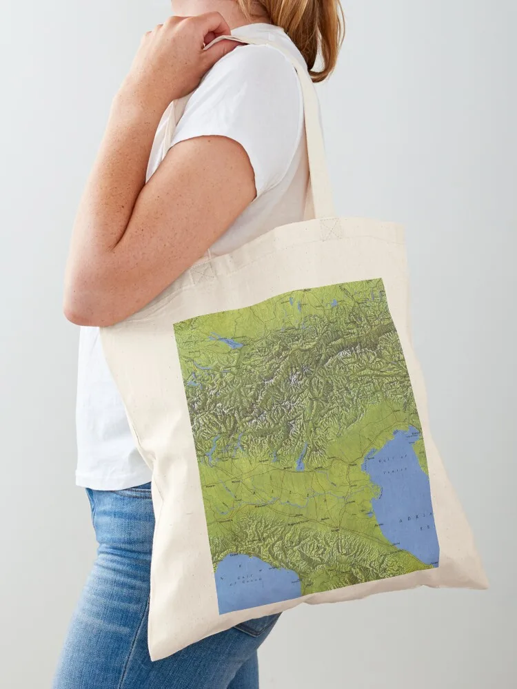 

The Green Map Of The Alps 1985 Tote Bag handbag bags for women eco pack woman shopping bag