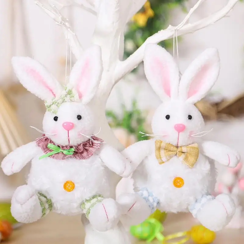 Bunny Tabletop Decor Kids Wielkanoc Wypchana lalka Wielofunkcyjne pluszowe na ścianę Stół Sypialnia Śliczne zabawki dla zwierząt na łóżeczko Szafka TV