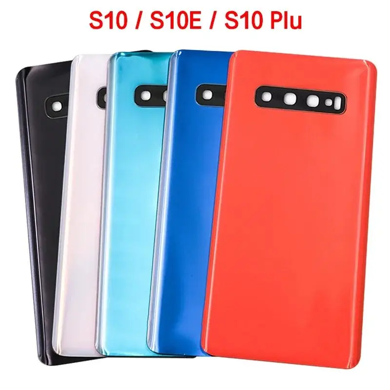 Back Glass For Samsung Galaxy S10 S10 Plus S10+ S10e Battery Cover Rear Door Housing Panel With Camera Glass Lens Frame