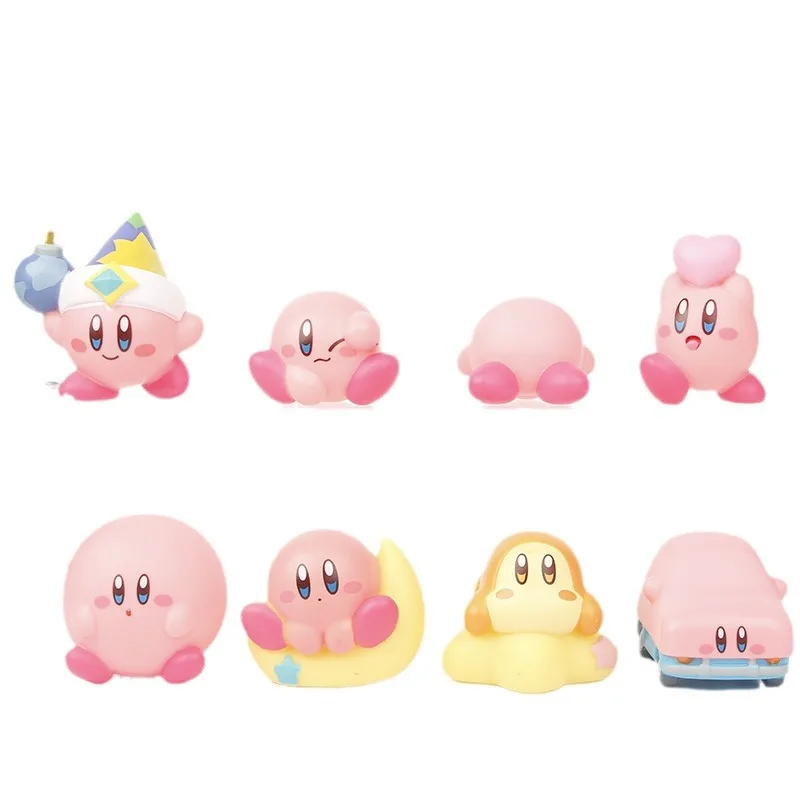 Figuras de Kirby de Anime Kawaii, Kirby rosa, Waddle Dee Doo Cupido Donut Kirby, Mini juguetes para coleccionar, muñecas, juguete de acción, regalos de cumpleaños para niñas