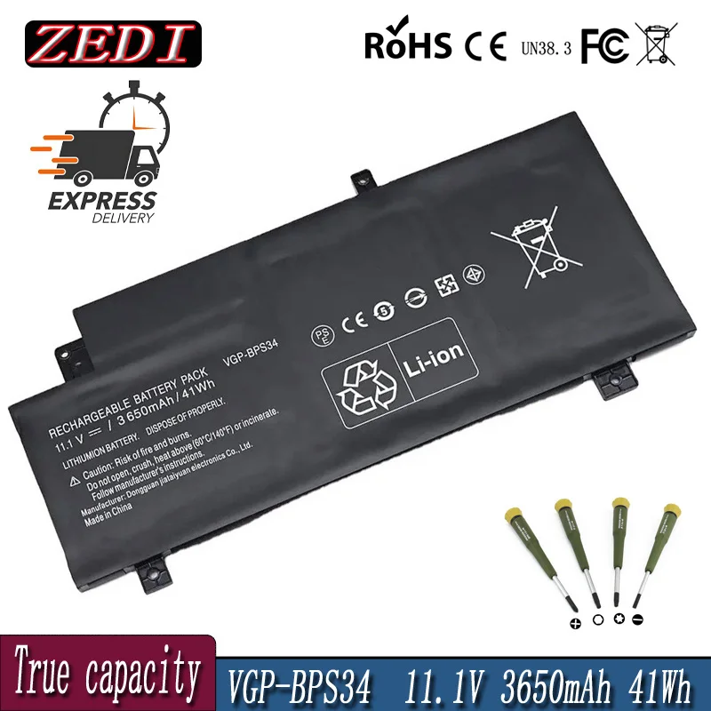 

Аккумулятор ZEDI VGP-BPS34 для SONY Vaio Fit 15 SVF15A SVF14A Series SVF15A1ACXB SVF15A1AC XS SVF14A SVF14AC1QU 11,1 V 3650mAh 41Wh