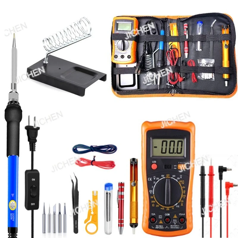 مجموعة مكواة لحام كهربائية بدرجة حرارة قابلة للتعديل، مجموعة أدوات صناعية، مكواة لحام كهربائية