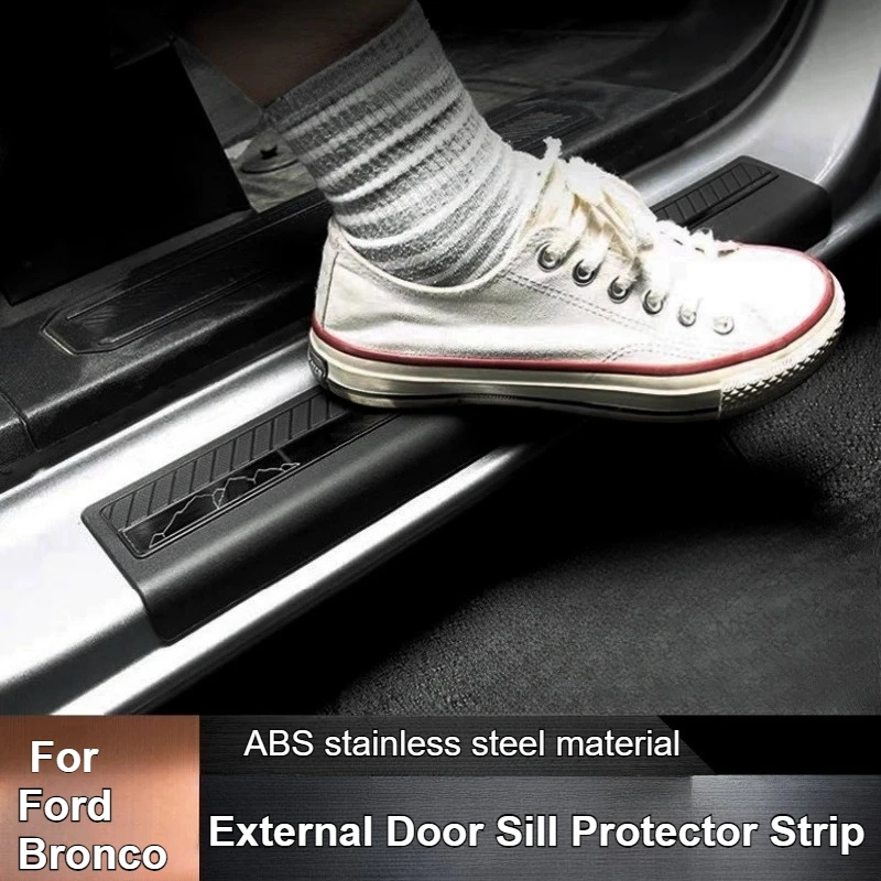 

For Ford Bronco 2021-2025 External Door Sill Trim Welcome Pedal Protective Strip Scratch-Resistant and Durable Accessories