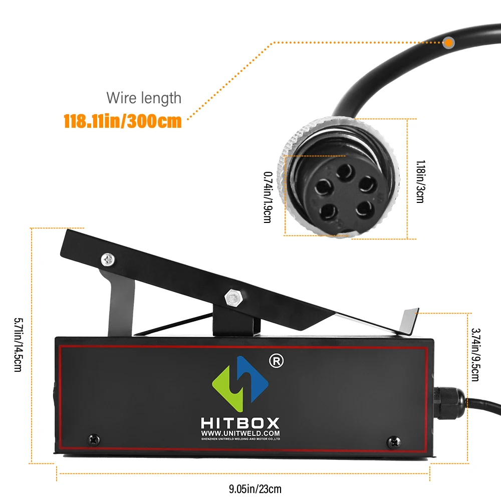 HITBOX Electric Foot Switch Used to HBT2000 Pro Cold TIG Inverter Welder