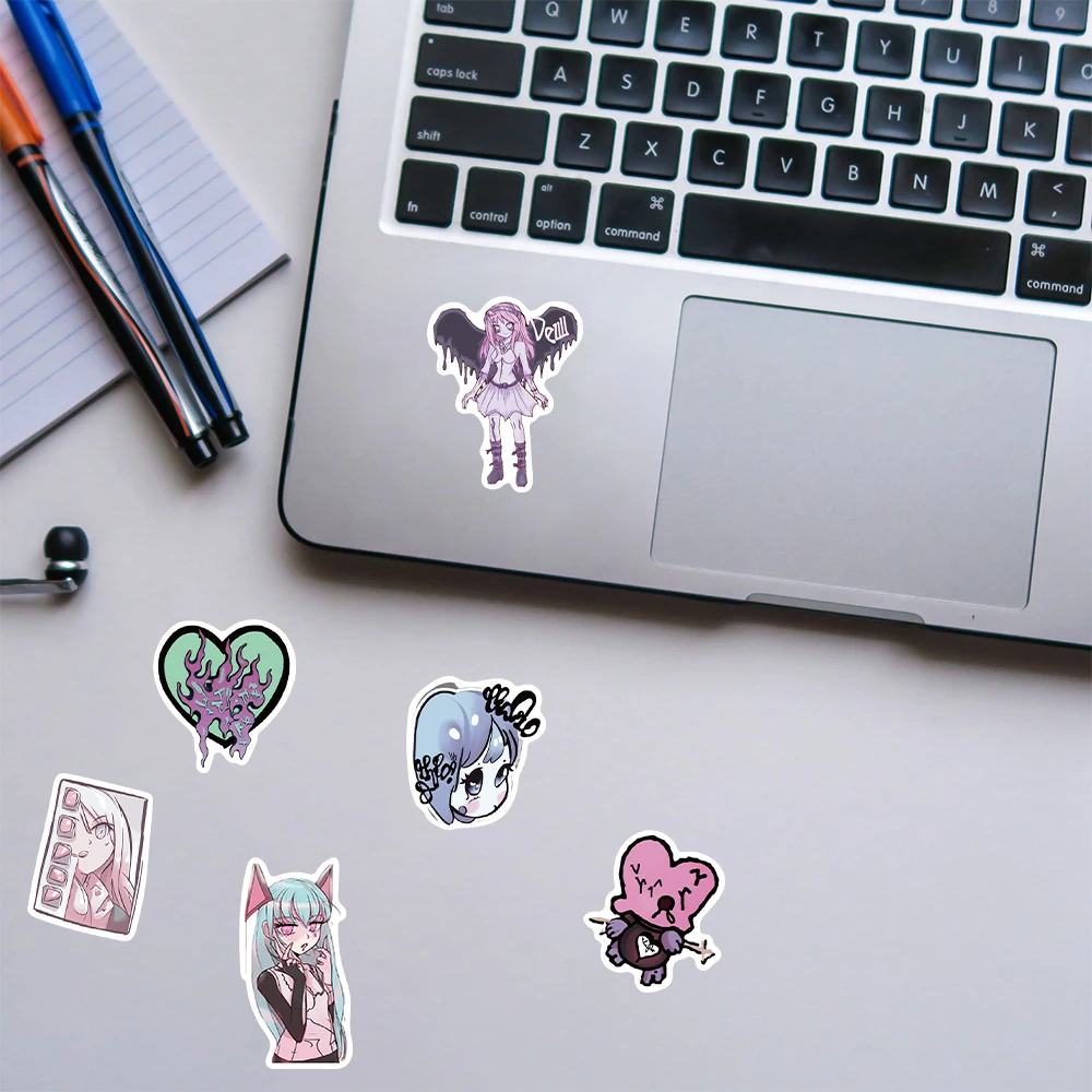 10/50 pz Ins Style Stickers Pink Kawaii Y2K Domi Girls adesivi gotici ecals fai da te Notebook telefono Skateboard bottiglia impermeabile