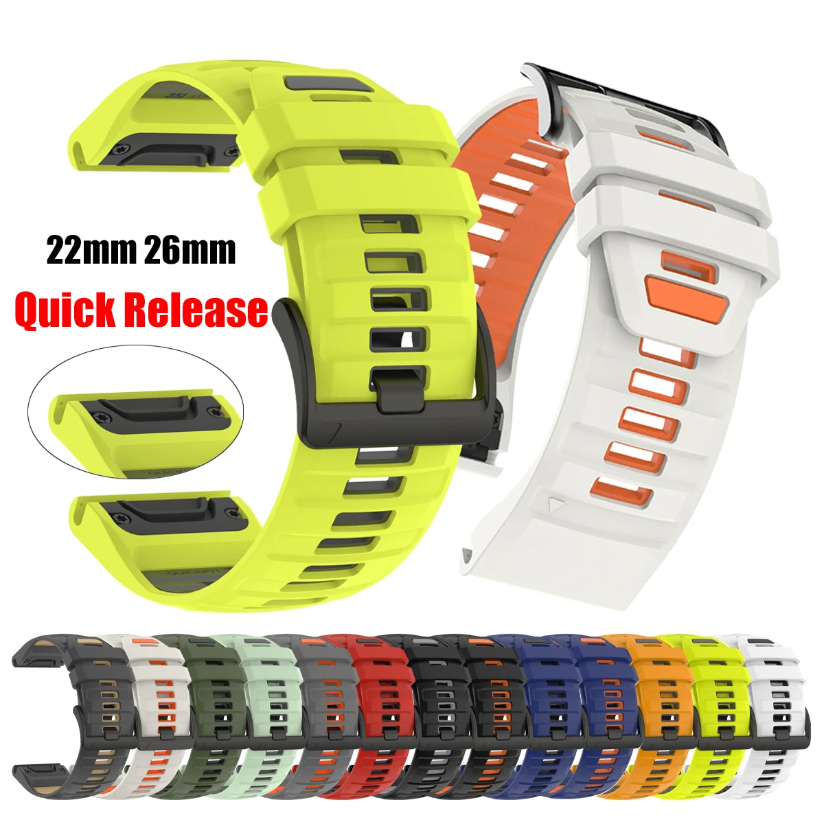 For Garmin Fenix 8 47mm 51mm Sports Original Silicone Wristband for Garmin Epix/Quatix 8/Fenix 7X 6X 970 Bracelet 22mm 26mm Band