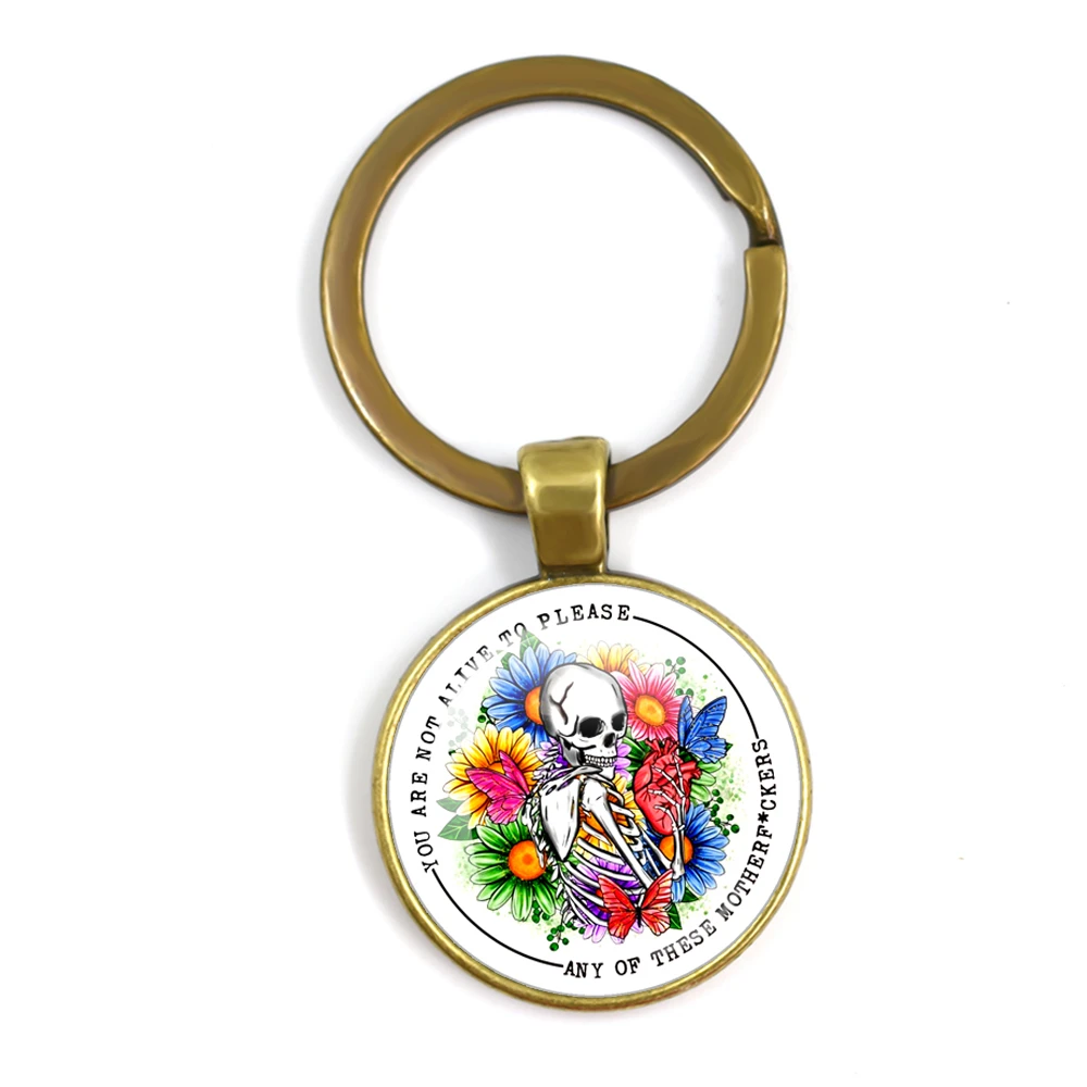 Fashion Mental Health Matters Floral Cool Key Tag Motorcycles Cars Backpack Chaveiro Keychain For Friends Key Ring Accessories