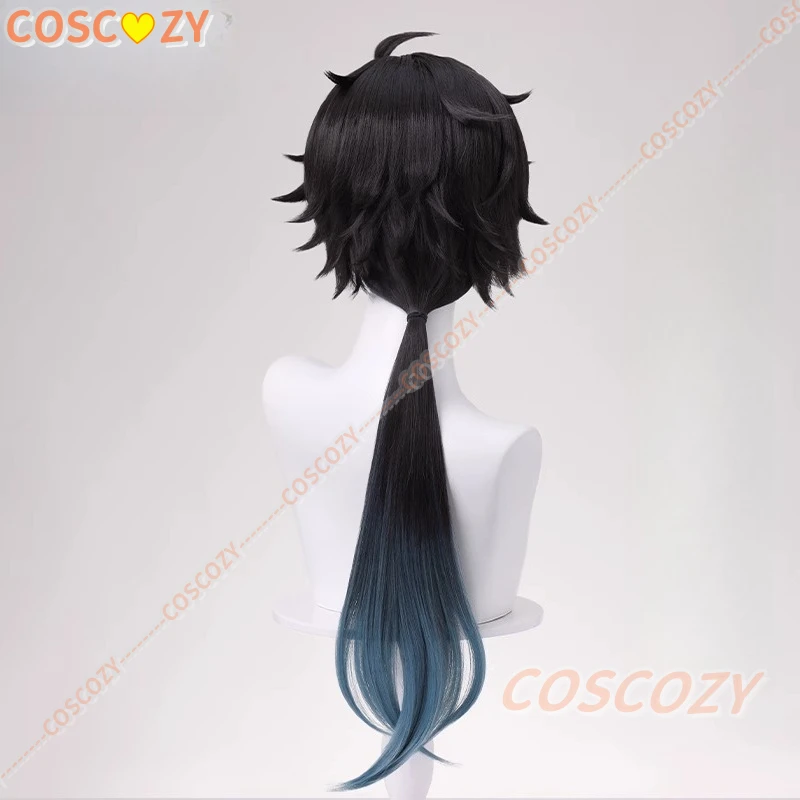 Game Honkai Star Rail Dan Heng Permansor Terrae Cosplay Pruik Zwart Blauw Lang Haar Voor Vrouwen Mannen Halloween Pruiken
