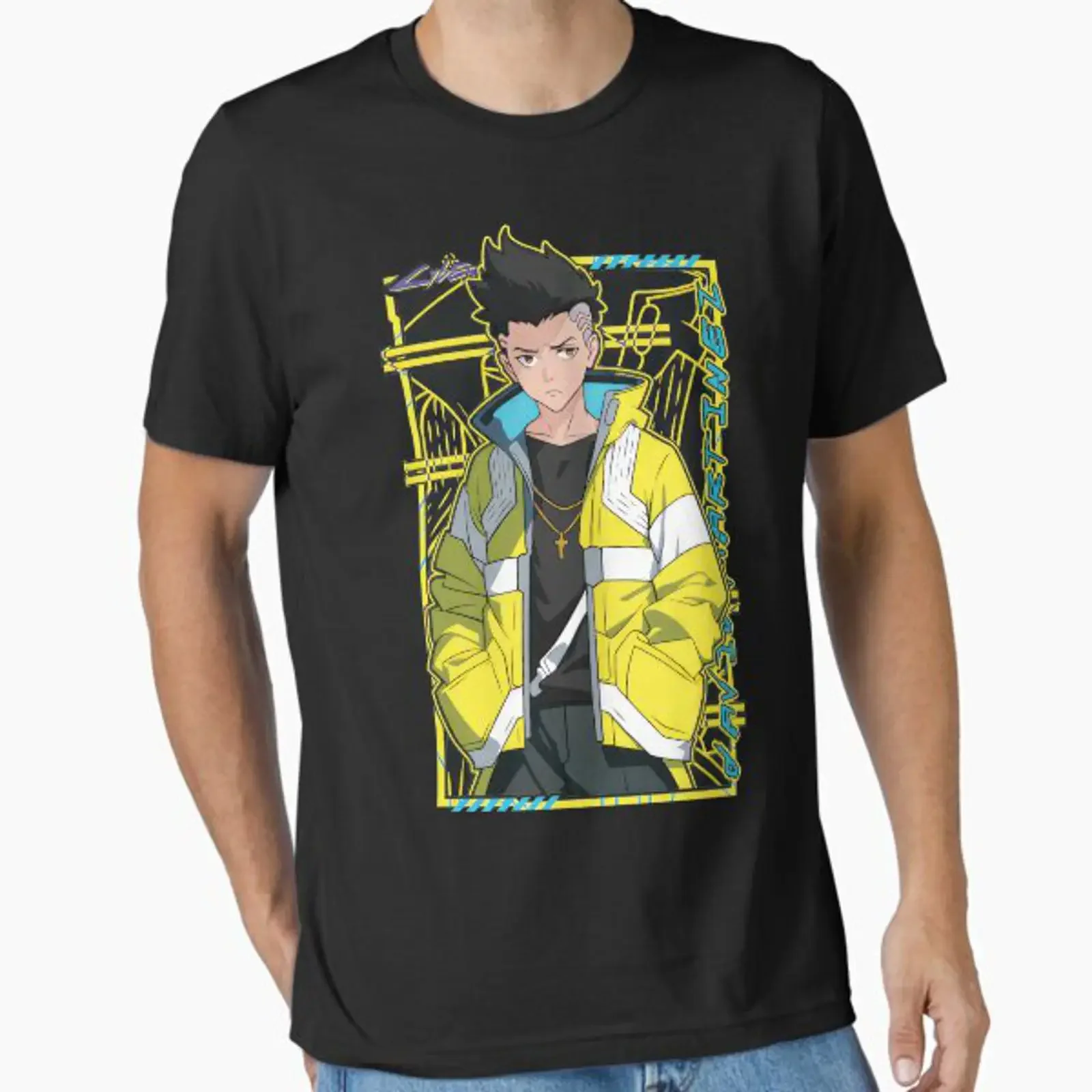 Preview of the artwork Neon Nexus Shadows Grid created and sold by vespira motion vintage Washed graphic Soft fashion