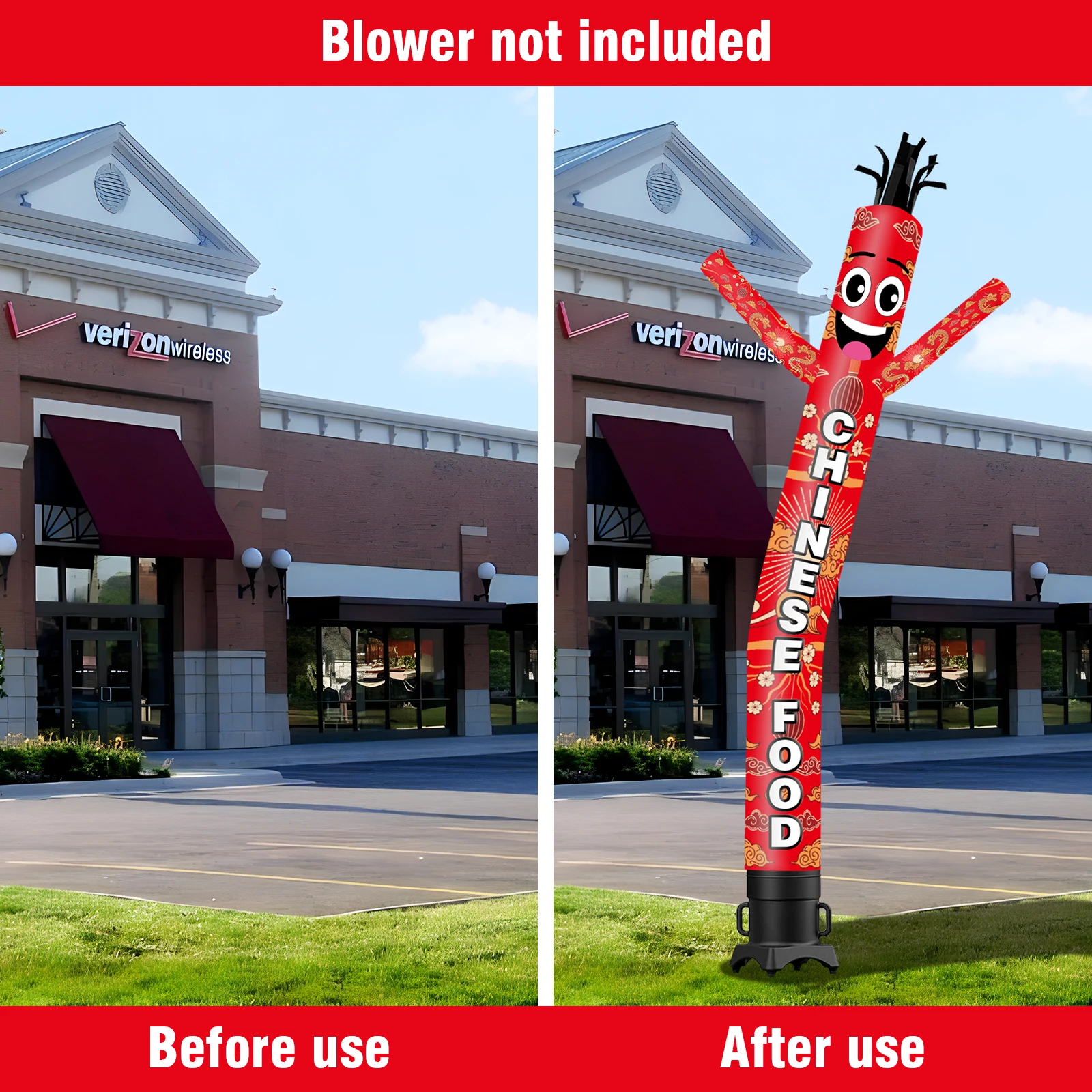 6/10/15/20FT Tall Inflatable Chinese Food Dancing Guy for Outdoor Decoration Advertising(Blower Not Included)