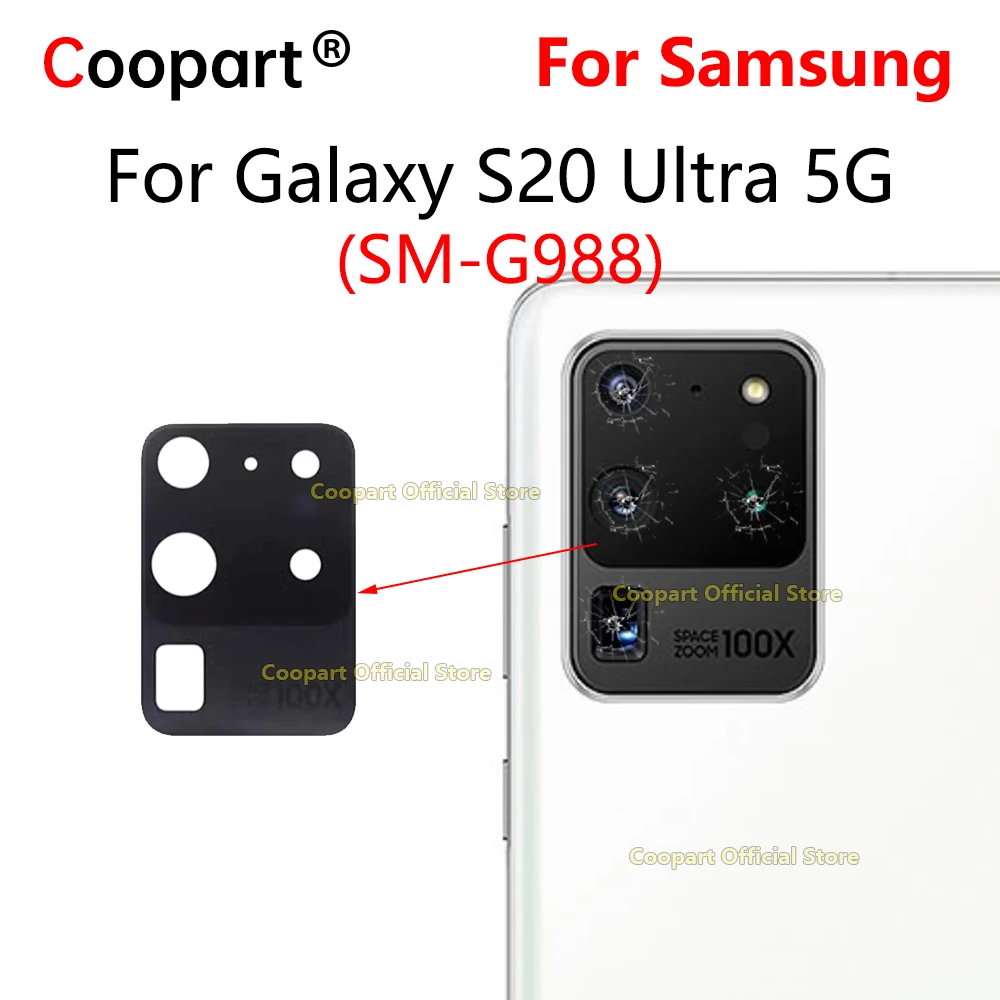 New Rear Back Camera Glass Lens For Samsung Galaxy S20 Ultra 5G SM-G988 Replacement With Adhesive Sticker