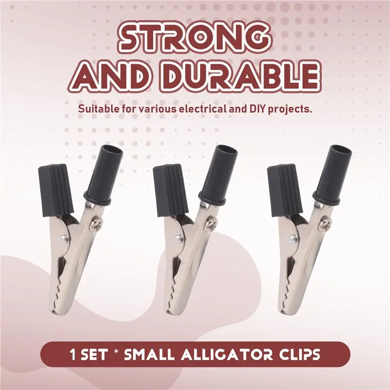 Special Offer~10Pcs Red And Black Alligator Clipsterminal Test Clamps Small Metal Electrical Clamps For Car Electrical Testing B