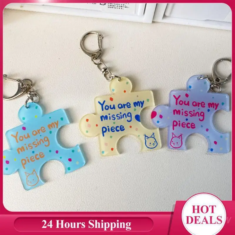 Cute Keychain Puzzle Durable Schoolbag Keychain Backpack Decoration Puzzle Keychain Acrylic Rich And Colorful Couple Keychain