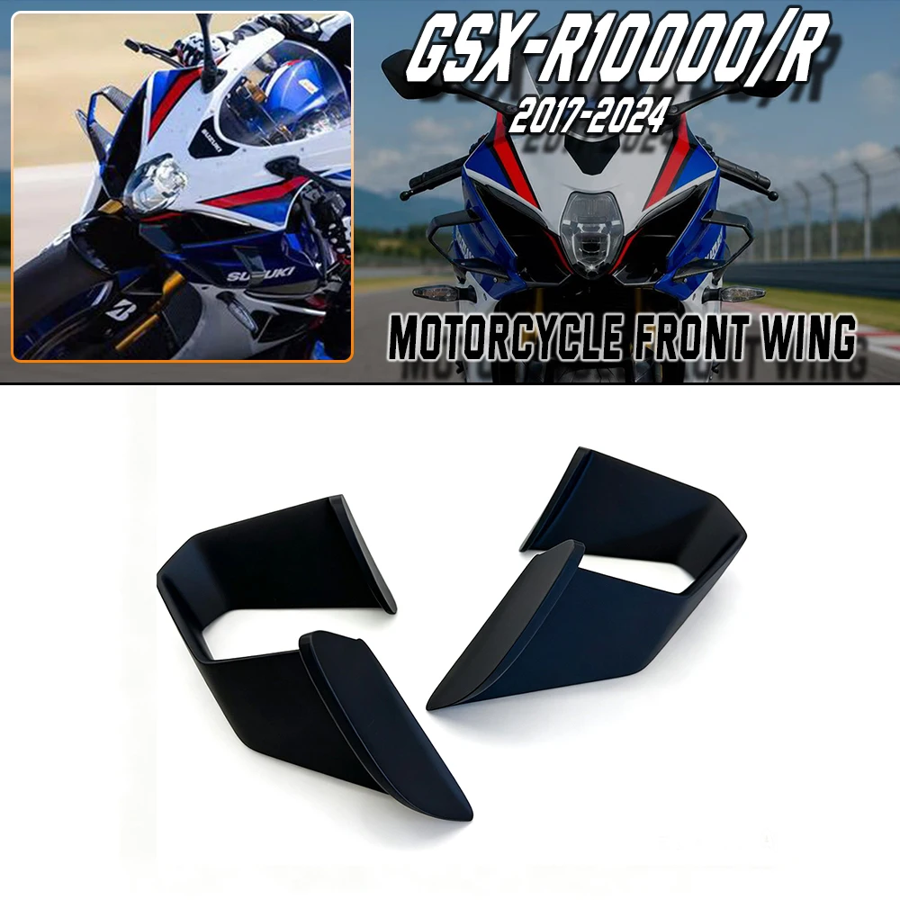 For Suzuki Gsxr1000 Gsxr1000r Front Winglets Headlight Aero Spoilers Air Deflectors Motorcycle Body Kit 2017-2024