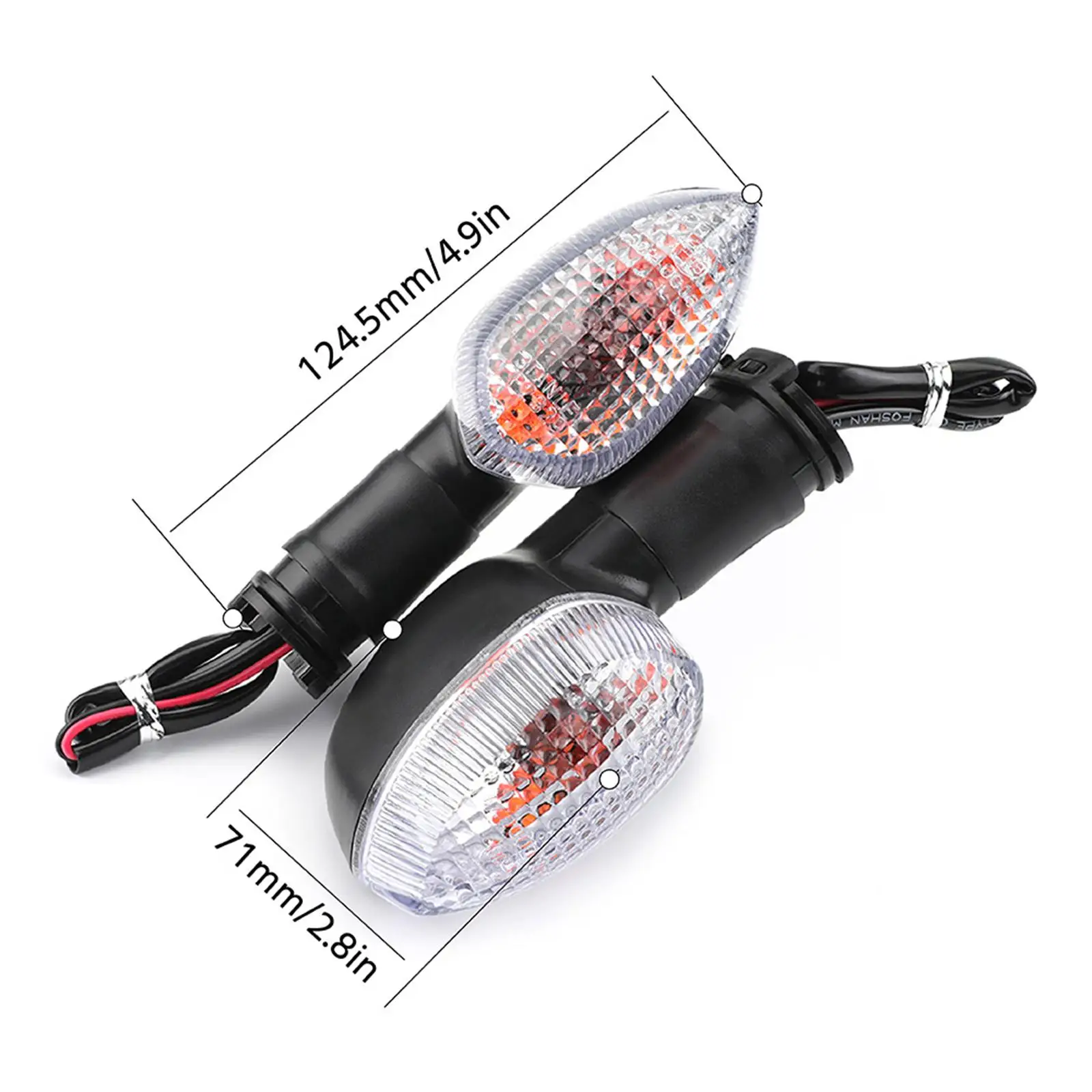 2Pcs Turn Signal Light Indicator Spare Parts 12V Motorcycle Blinker Indicator Lamp for Yamaha MT07 09 R1 R6 XJ6 FZ1 FZ6 FZ8