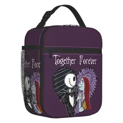 Custom Nightmare Before Christmas Insulated Lunch Bags Sally Jack Skellington Resuable Cooler Thermal Food Lunch Box School