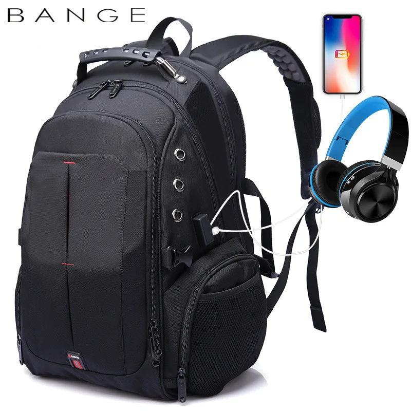 Bange Men backpack large capa large capacity 16inch laptop backpack USB charge waterproof 40L travel bag Rucksack schoolbag back