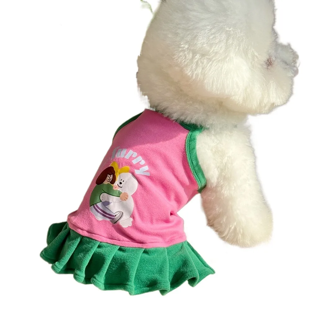 

T-Shirt Thin Strap Dogs Vest Printed Design Cute Style Puppy Camisole Breathable Soft Small Dog Cat Dress Puppy