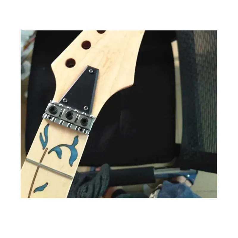 24-Bündiger Ahorn E-Gitarrenhals mit Ahorn-Griffbrett-Einlage, Blauer Lebensbaum, Holzfarben, Gitarrenzubehörteile – Detail 4