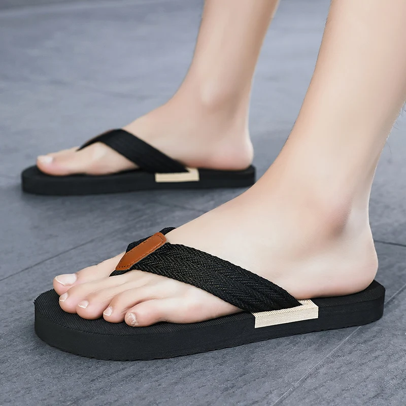 

Дизайнерские модные мужские шлепанцы, летние пляжные шлепанцы, мужские уличные повседневные дышащие противоскользящие пляжные универсальные шлепанцы для отдыха