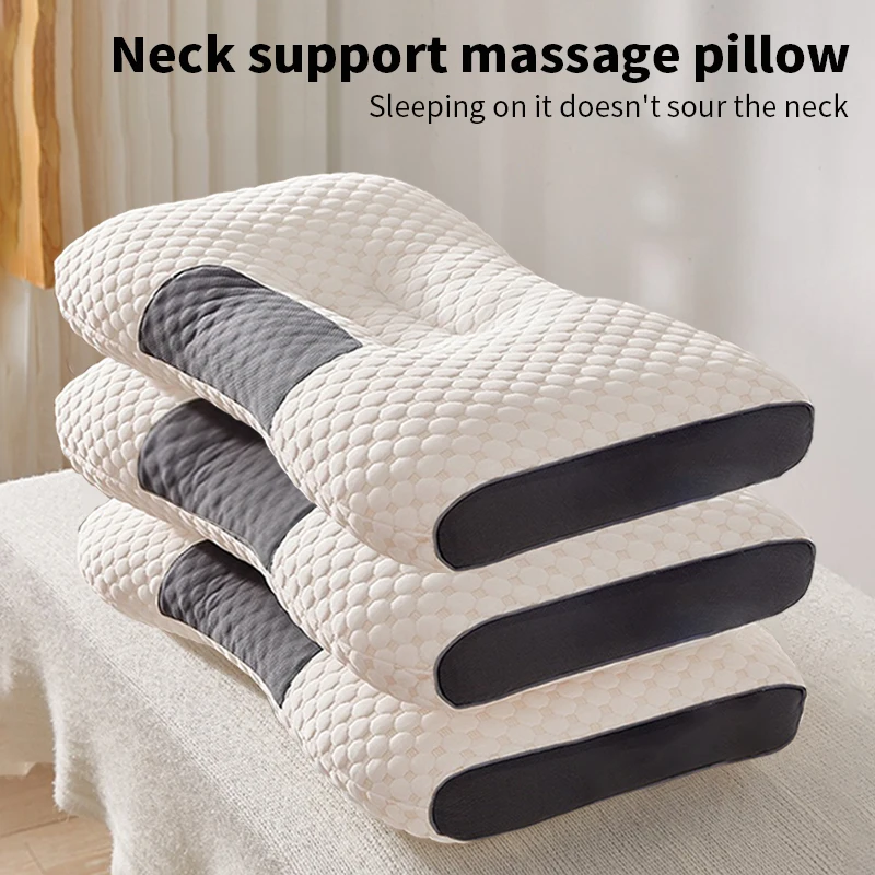 Almohada Neck Pillow Help Sleep And Protect The Neck Cervical Orthopedic Soybean Fiber Massage Household SPA Pillow For Sleeping