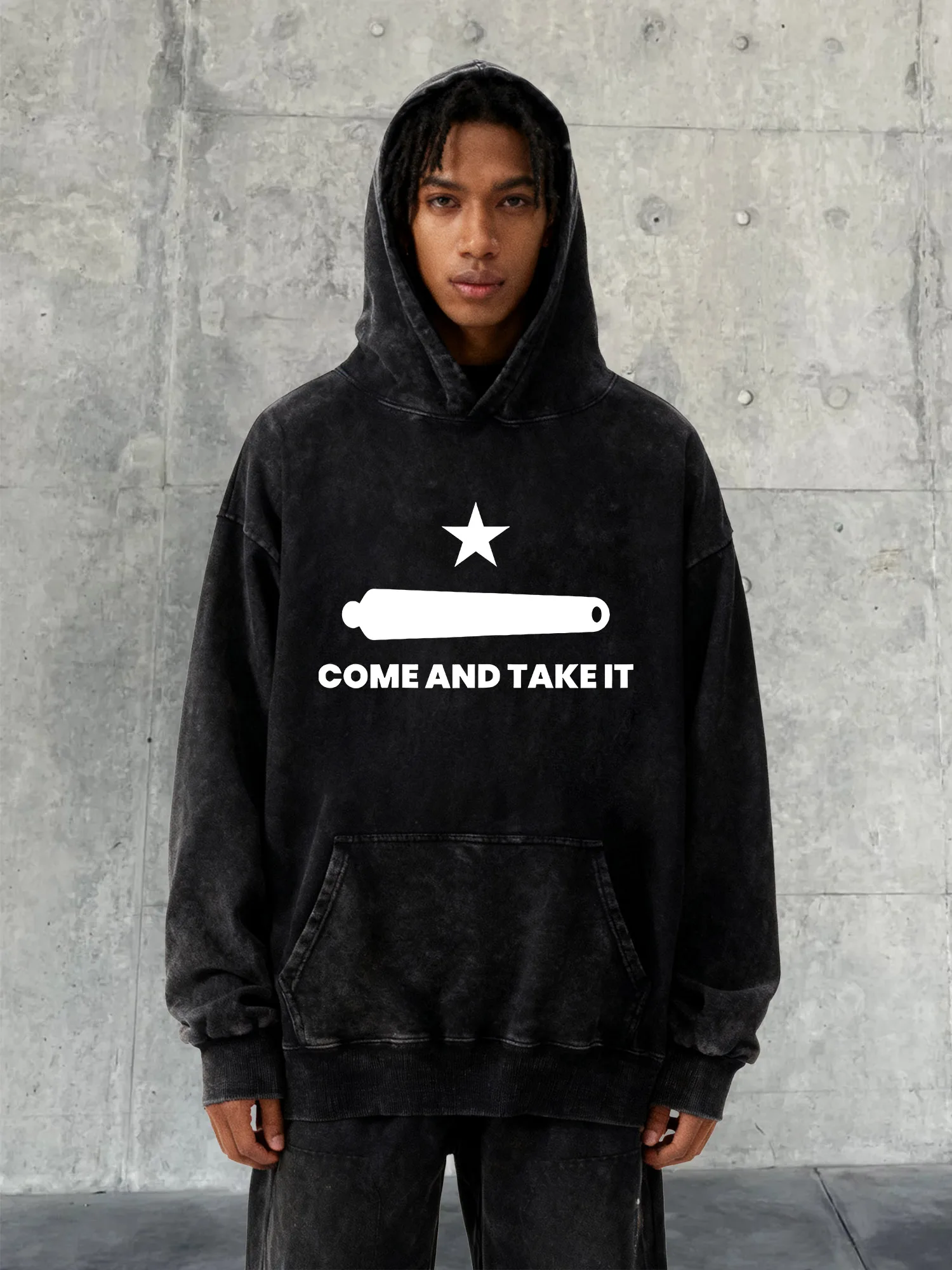 تعال وخذها Cannon Man 400 جرام من هوديي ثقيل الوزن مغسول بكتف منسدل من مجموعة Aw