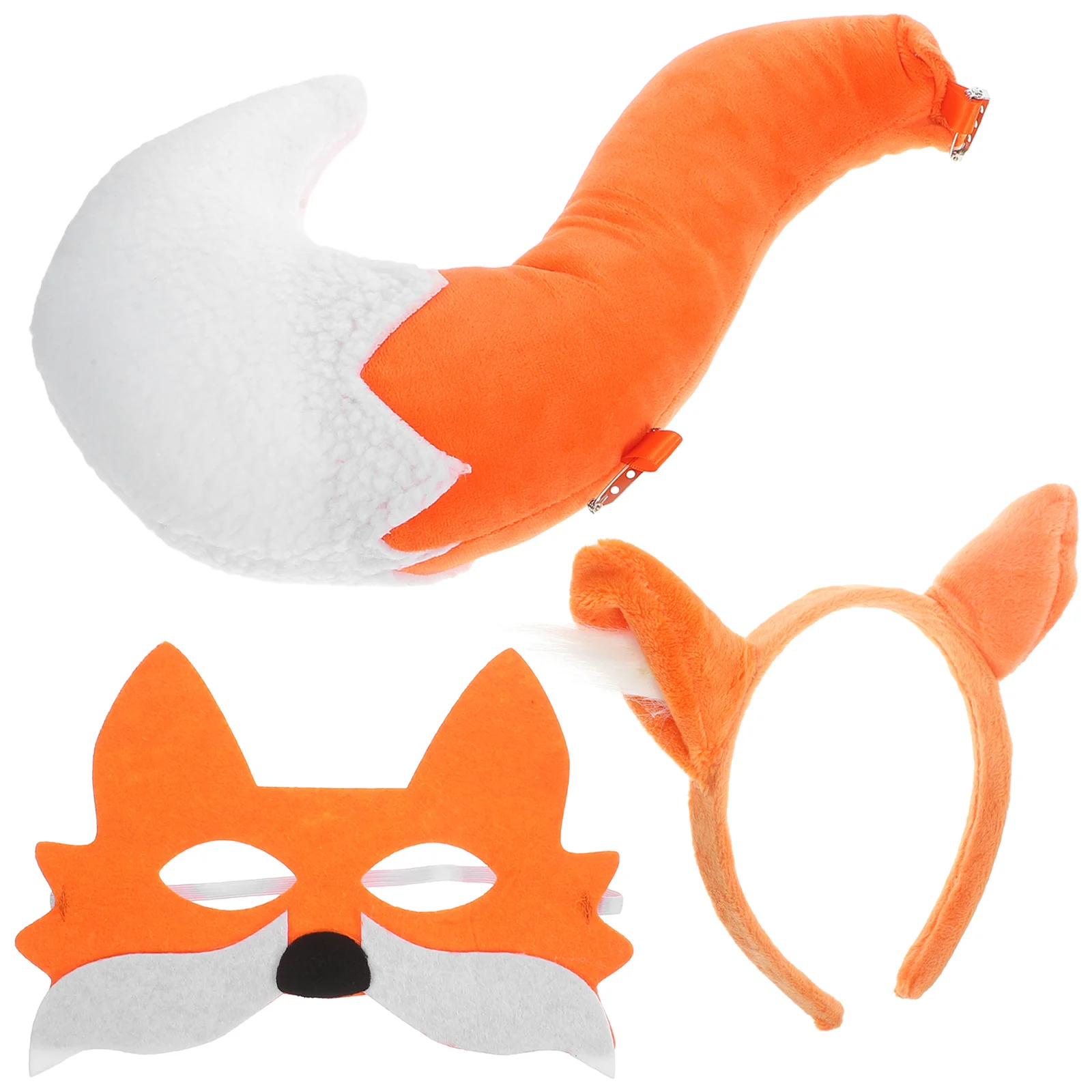 Fox Mask Animal Clothing Set kids Cosplay Costumes Tail Ear Clip plush Faux Fur Fox Mask stage perform masquerade party Supplies