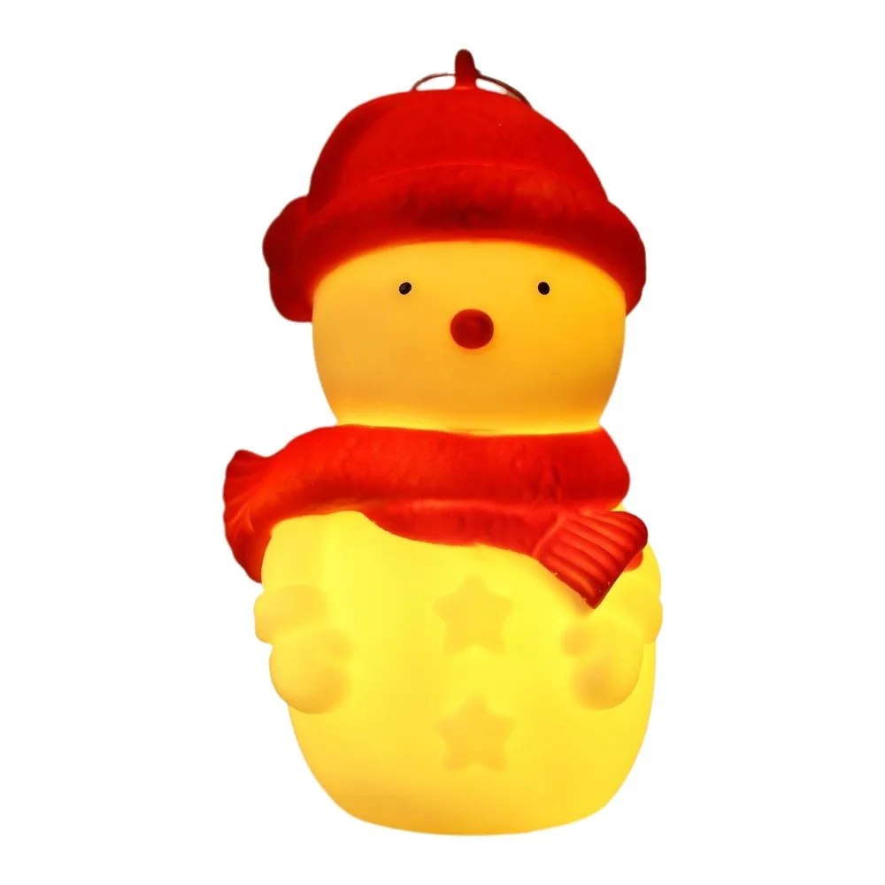 Vinyl Santa Claus Night Light Luminous Glowing Christmas Tree Desktop Lamp Mini Santa Claus Christmas Desktop Ornaments