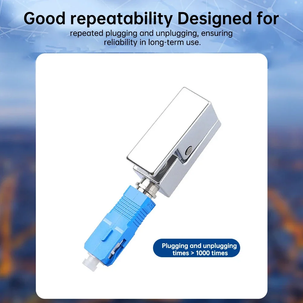 ZoeRax SC Square Shape Bare Fiber Optic Adapter FTTH Fiber Connector for Red Light Pen Optical Power Meter OTDR Coupler