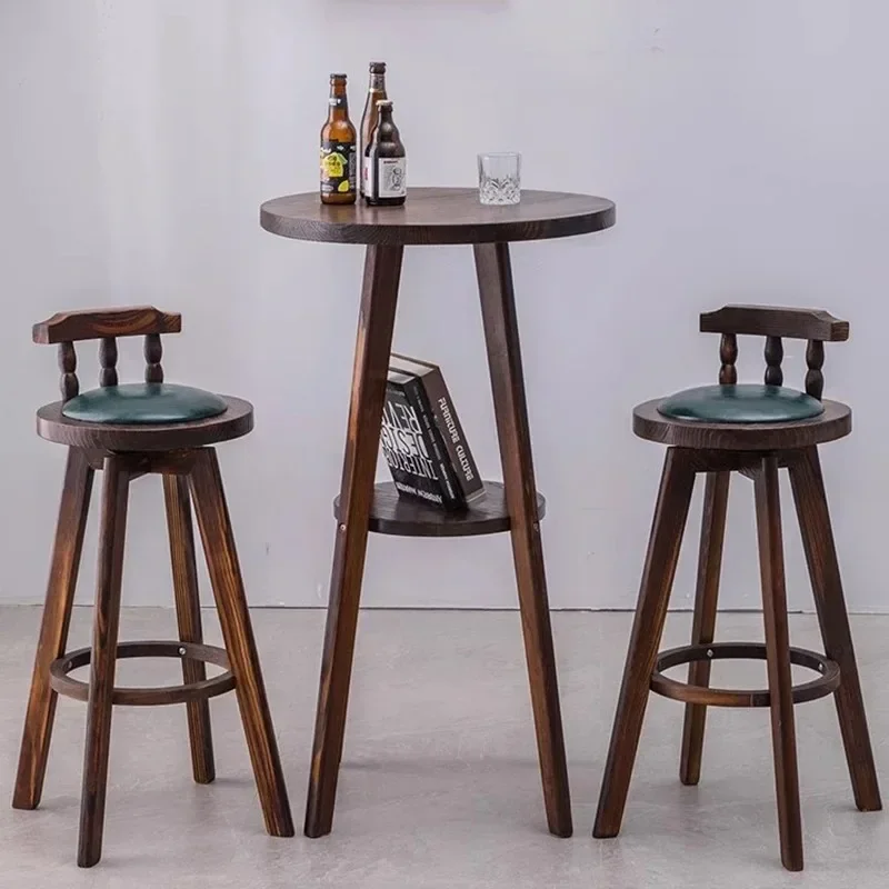 Modern Minimalist Bar Chairs Solid Wood American Luxury Nordic Bar Stools Bedroom Kitchen Sillas Para Barra De Cocina Furniture