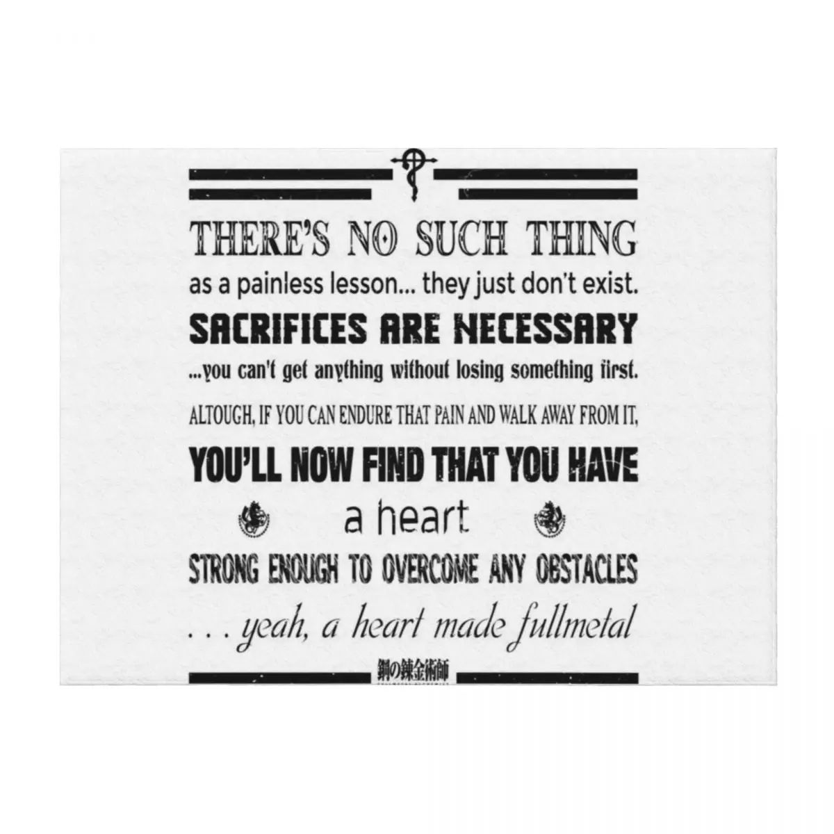

Fullmetal Alchemist Brotherhood last Edward Elric Quote Throw Blanket Thins Flannels Hair sofa bed Blankets