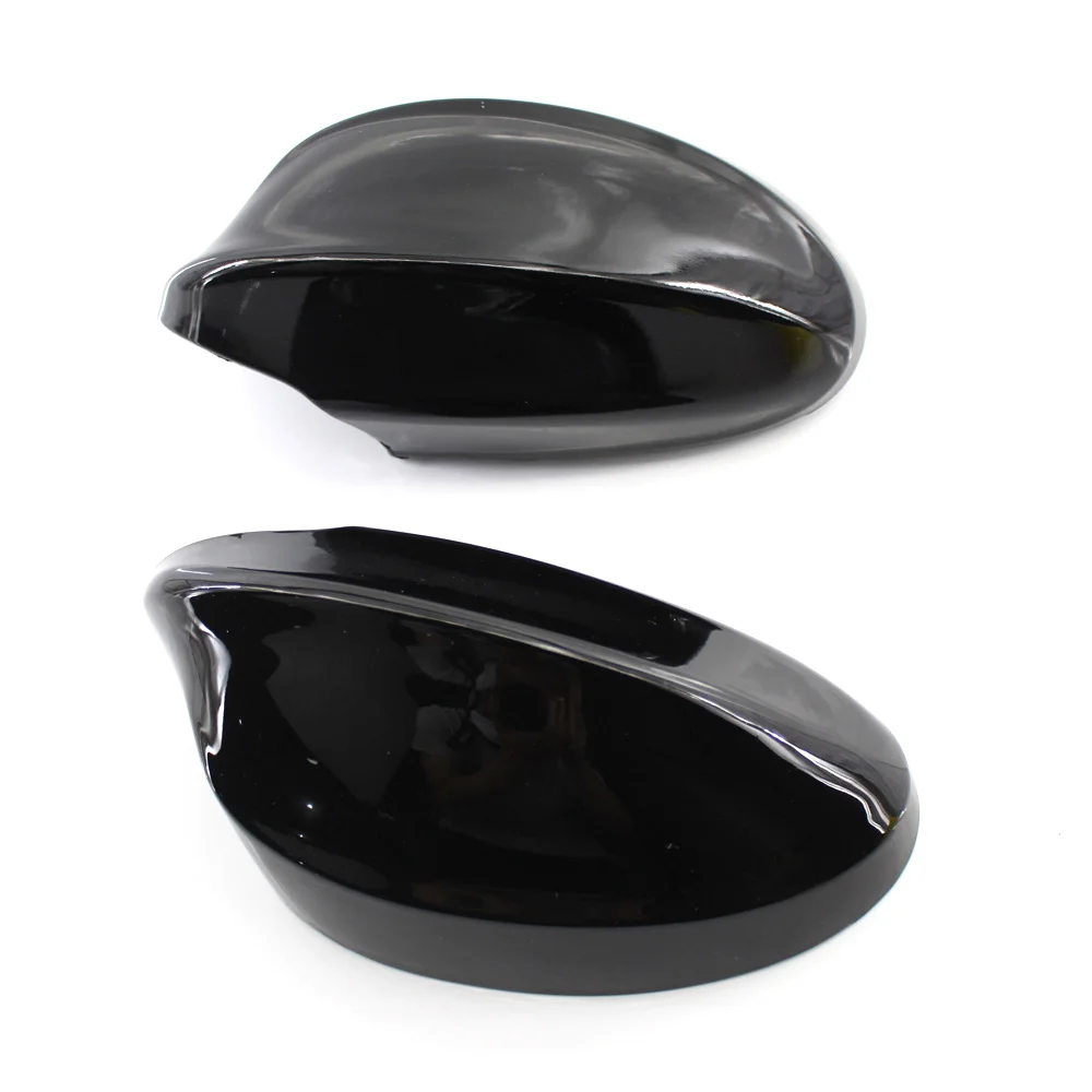 Pair For BMW 3 Series E90 E91 2006-08 Side Mirror Cover Cap Housing Gloss Black