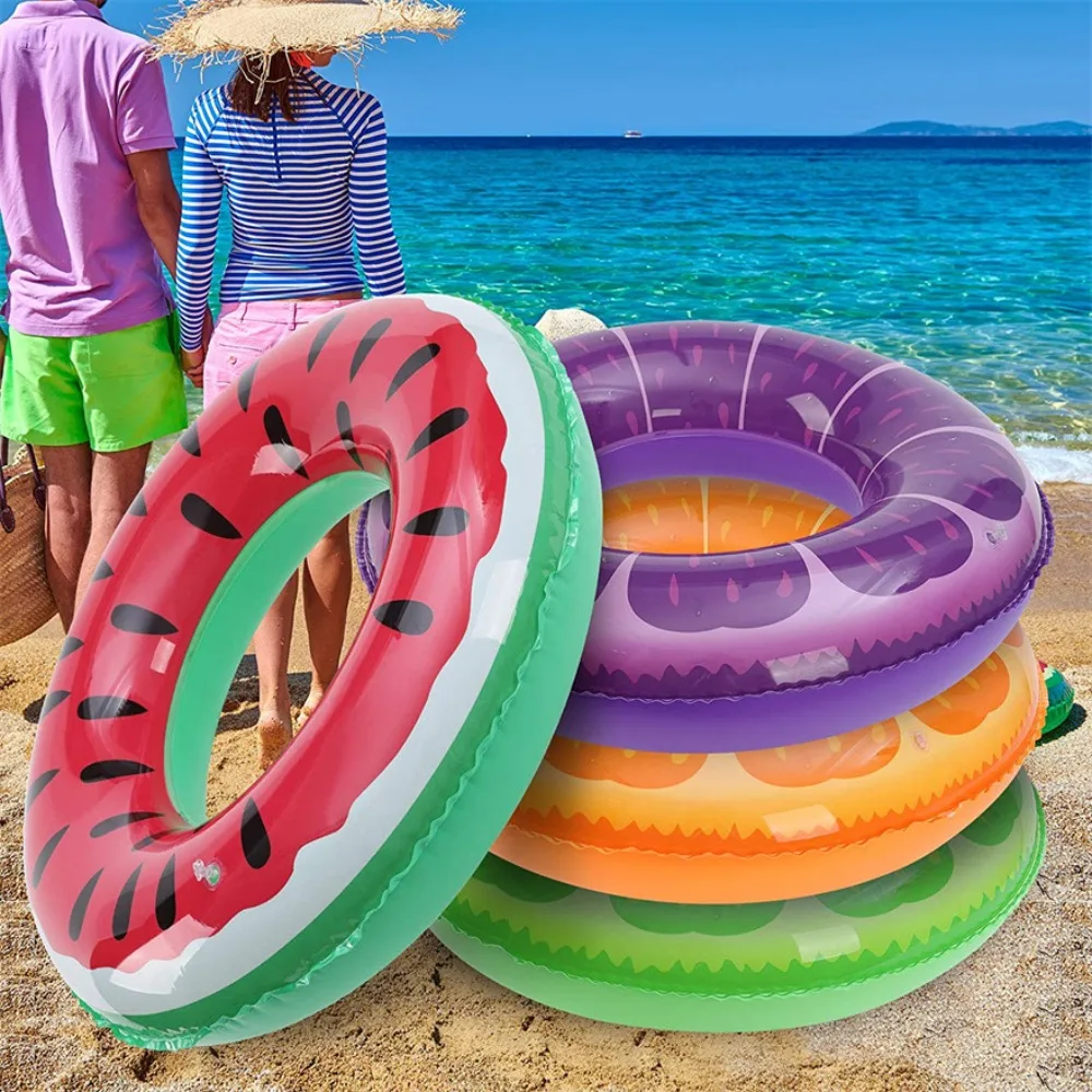 Creative Donut Shaped Watermelon Orange Environmental PVC Swim Ring Swimming Circle Water Sports Safety Swimming Accessories