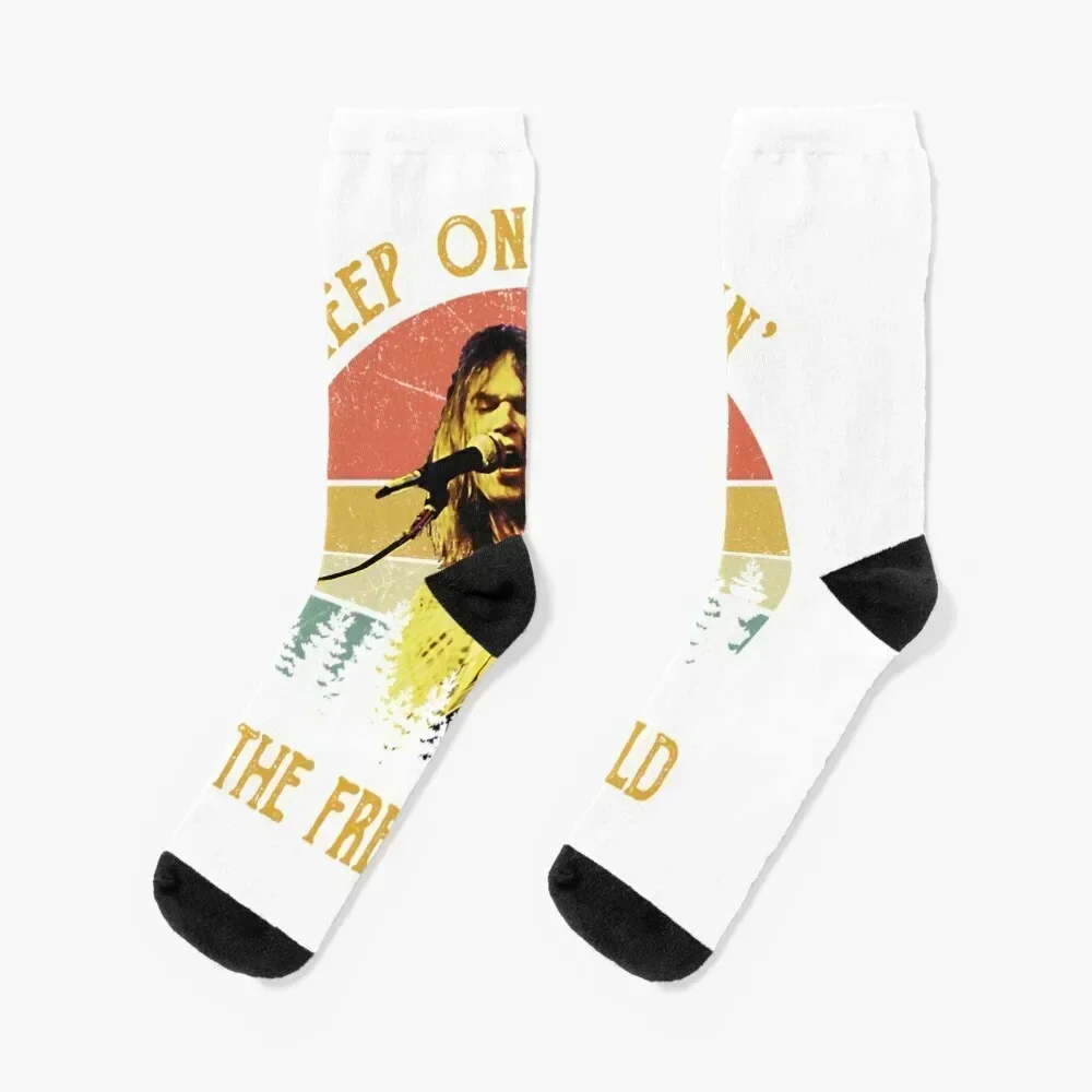 

Neil Young Vintage Retro Young Keep On Rockin' In The Free World Socks winter thermal with print shoes Run Man Socks Women's