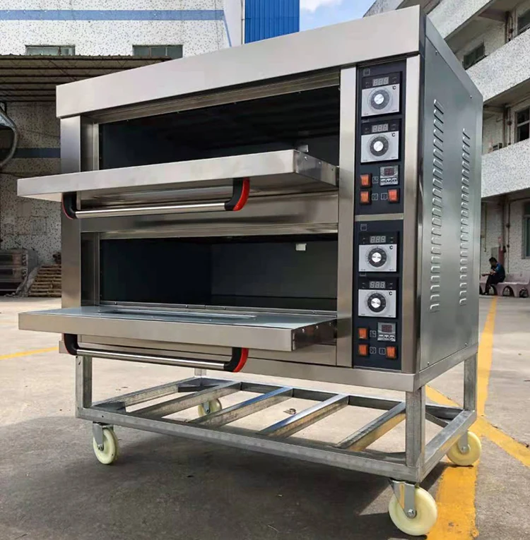 Professional Industrial Wholesale Bread 2 Door 5 Tray 4 Deck Gas Electric Pizza Oven for Restaurant