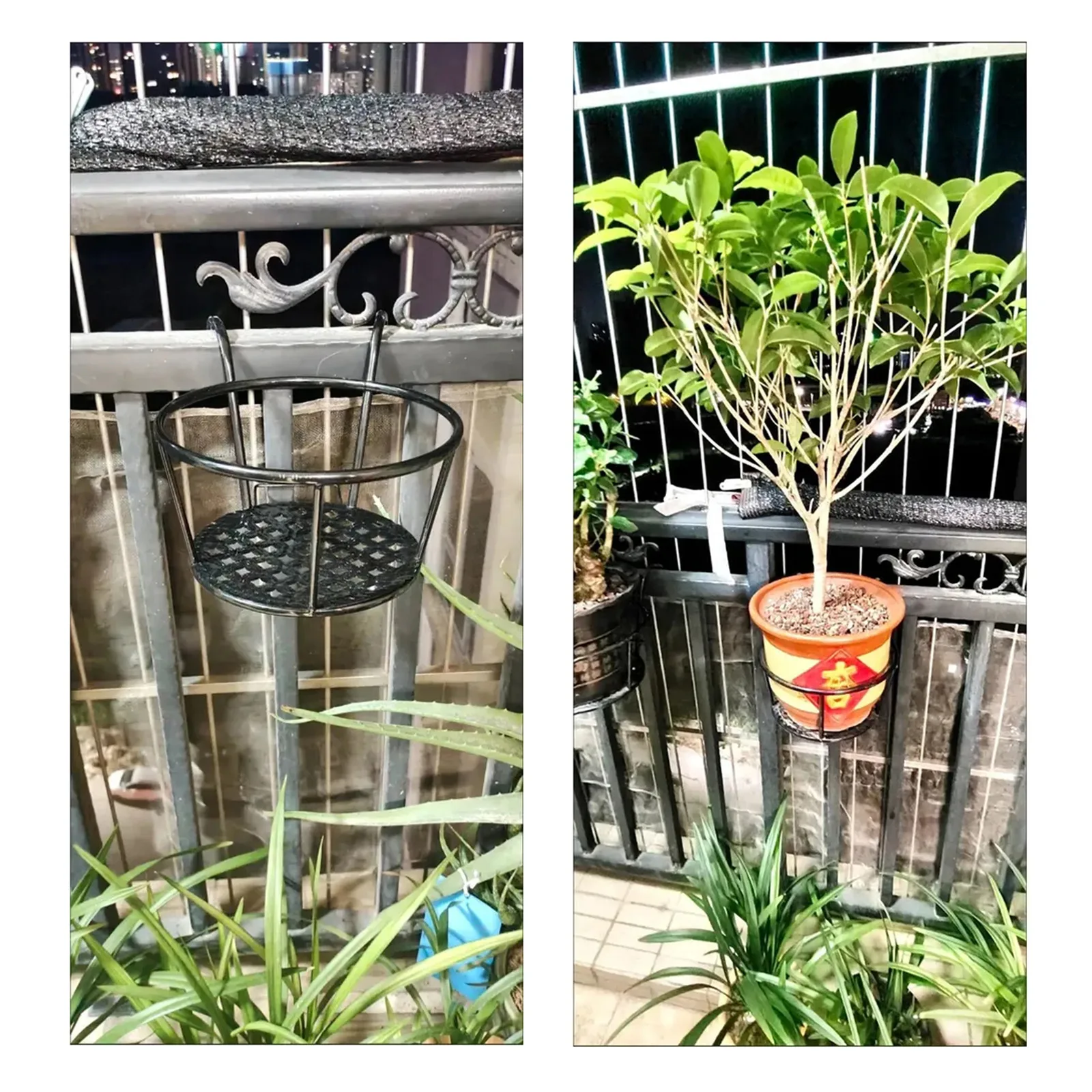 Balcony Railing Flower Rack Planter Orchid Special Iron Rack Outdoor Indoor Flower Rack Hanging Green Wall Mounted Shelf image 4