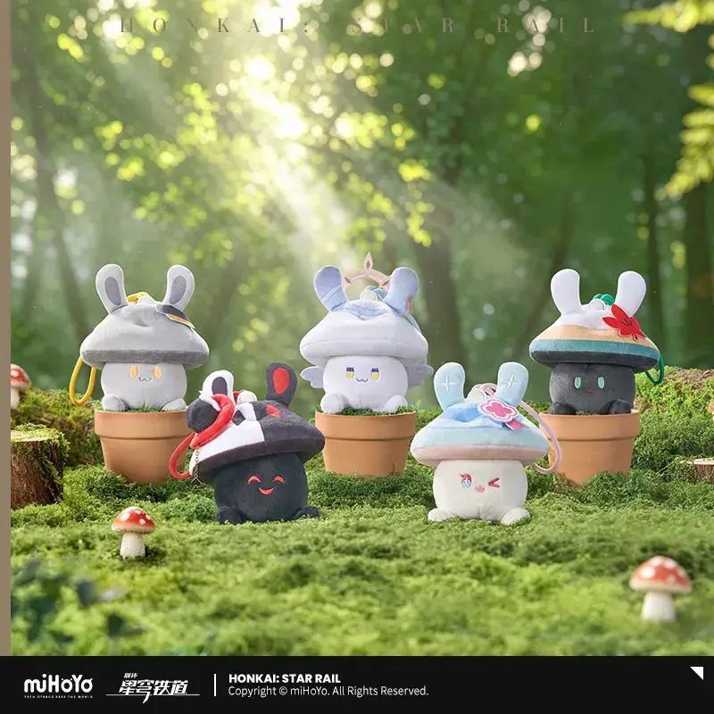 [Genuine] miHoYo Game Honkai Star Rail Rabbit Mushroom Series Plush Earphone Bag Anime Accessory Cartoon Prop Cosplay Xmas Gifts