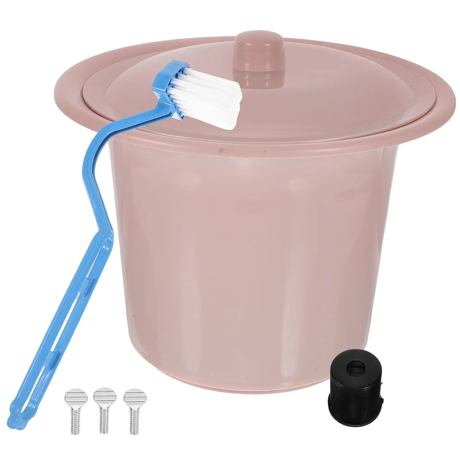 

Пластиковое судно-горшок, розовый легкий компактный контейнер для писсуара с крышкой для взрослых и детей пожилого возраста, портативное ведро для унитаза