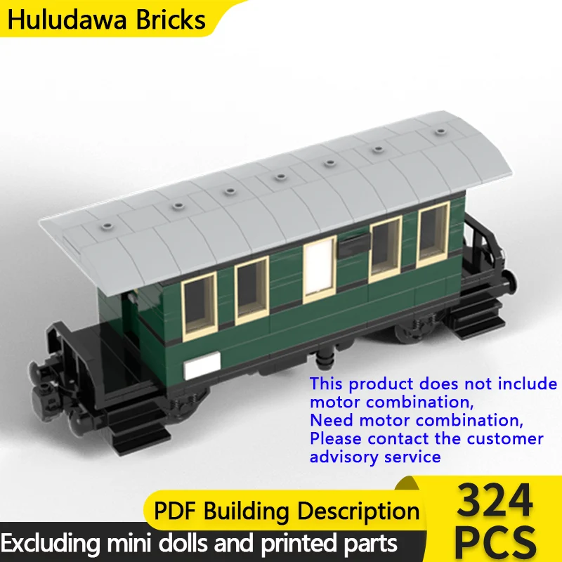 

City Car Model MOC Building Bricks 2nd Class 2-Axle Passenger Train Modular Technology Gifts Holiday Assemble Children Toys Suit