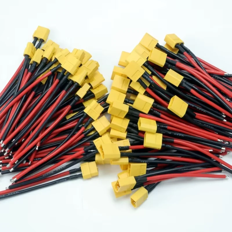 4/9Pcs XT60 Male/Female Plug Battery Connector 14AWG 10CM with Silicone Flexible Wires RC Lithium Battery Motor Parts DIY