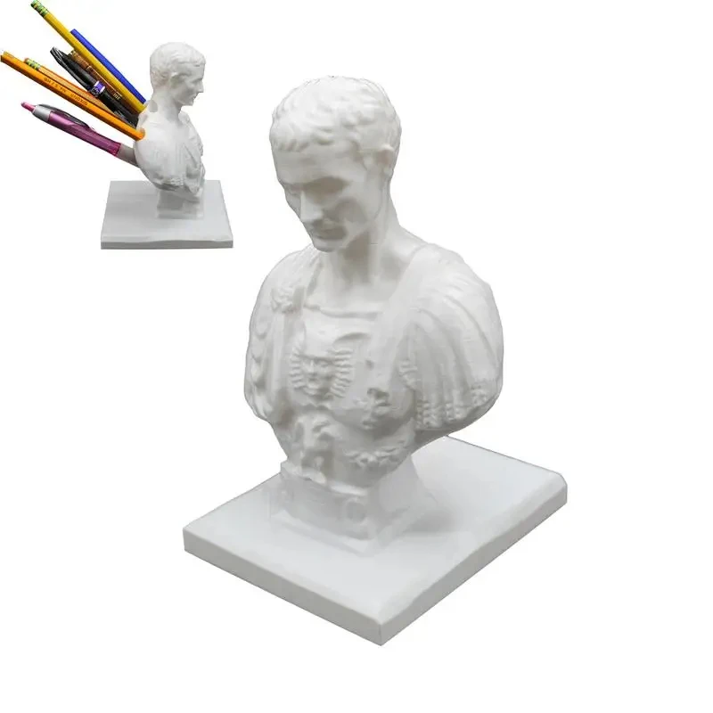 Creative Figure Shape Julius Caesar Desk Pen Insert Storage Ornaments Office Decoration Holder Gift Stationery Teacher Gifts