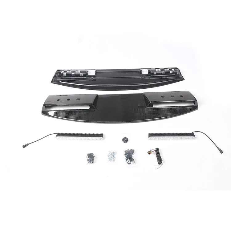 

Dry Carbon Fiber Roof Light Compartment Body Kit with 2-eye and 4-eye Level Accessories Top LED Light for Land Rover Defende