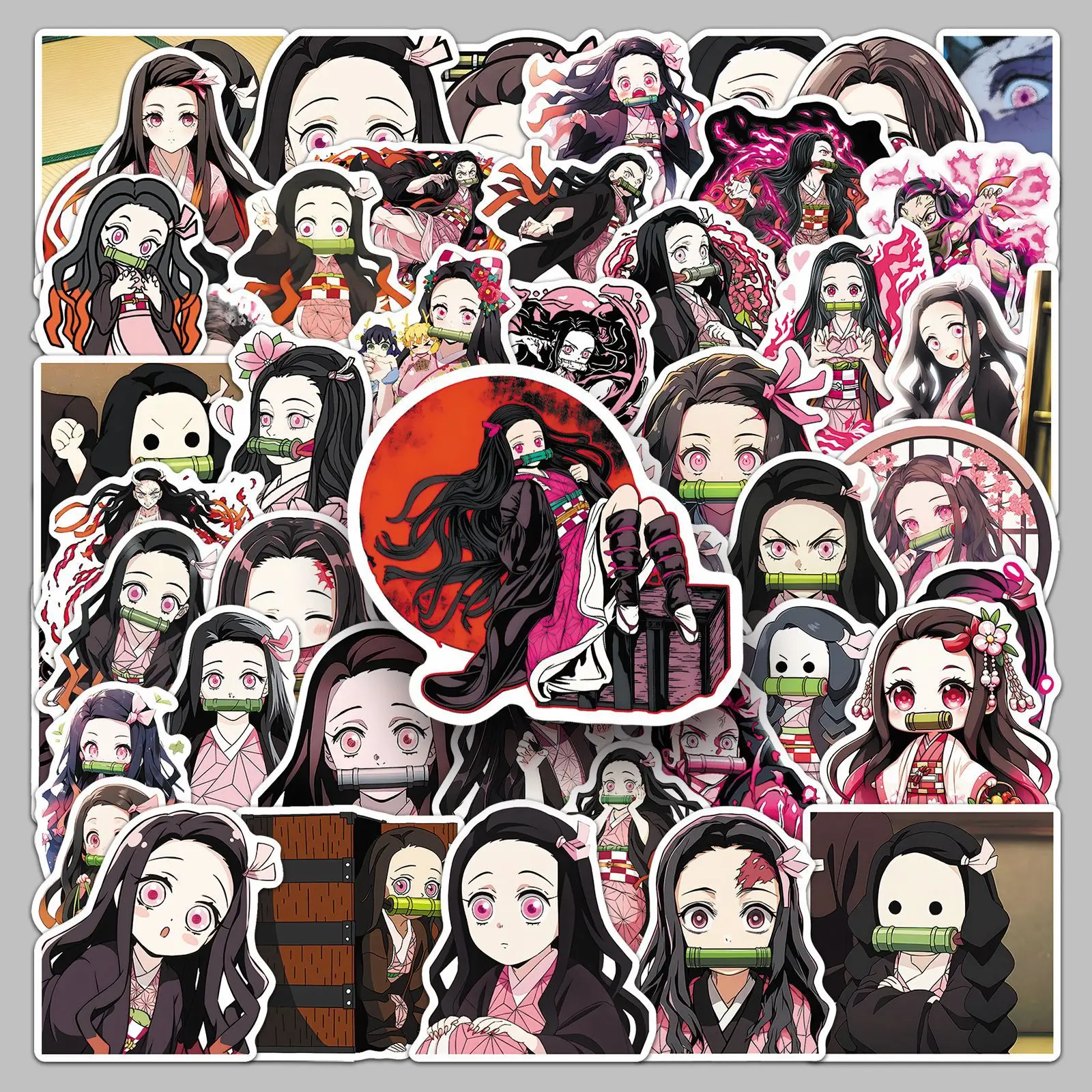

50 шт. наклейок Нэзуко Камадо, аниме-наклейки из мультфильма «Убийца демонов» для канцелярских товаров, телефона, дневника, скрапбука, декора для открыток, для фанатов аниме