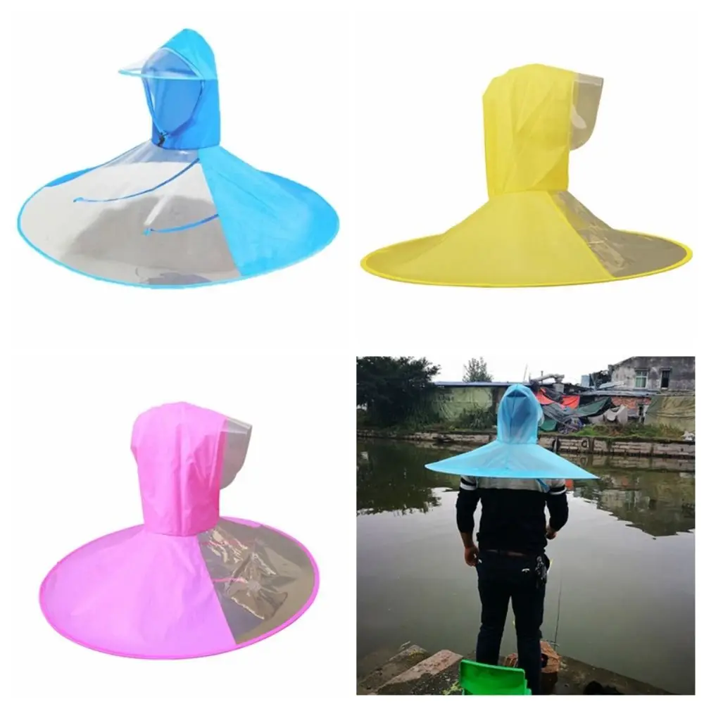 Head-worn Raincoat PEVA Fishing Hat Umbrella Waterproof Cove Rain Umbrella Hat Foldable Portable Fishing Sessile Cap Fishing